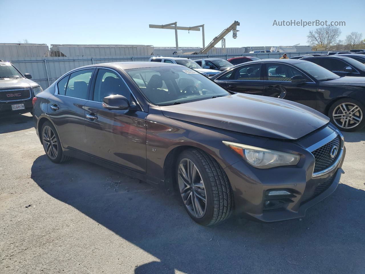 2014 Infiniti Q50 Base Brown vin: JN1BV7AR5EM686975