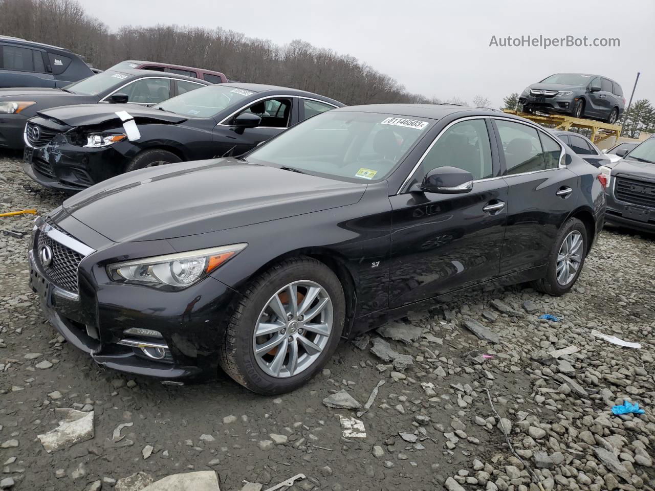 2014 Infiniti Q50 Base Black vin: JN1BV7AR5EM692470