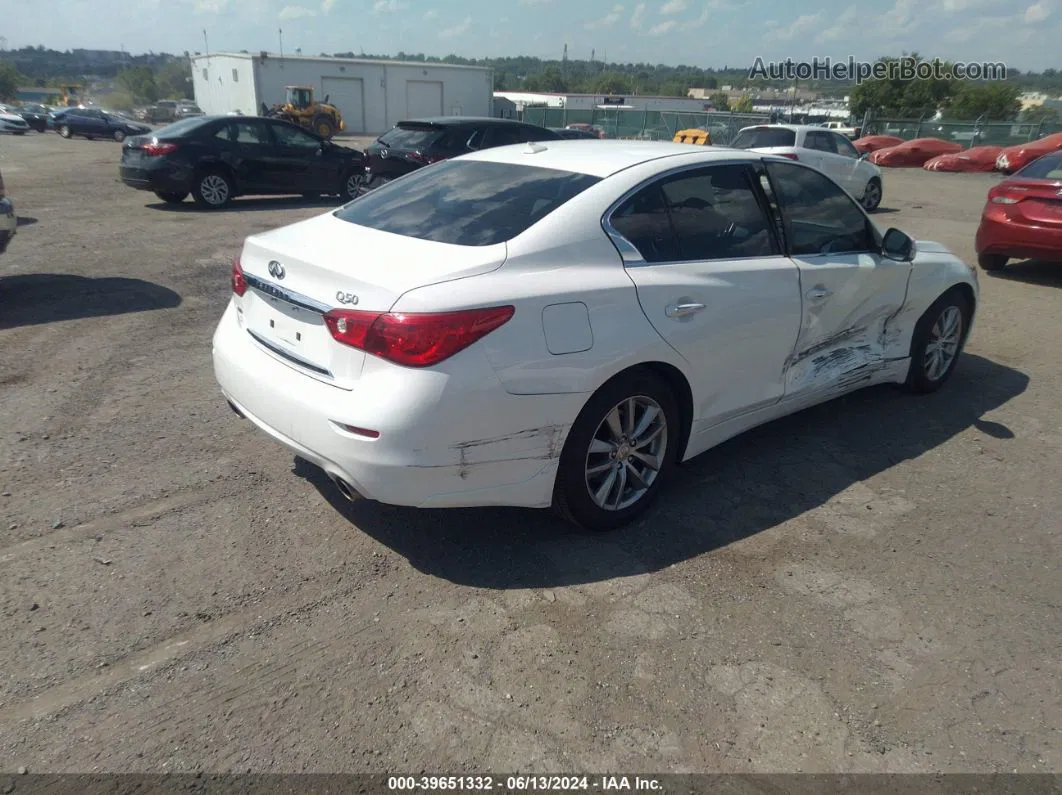 2014 Infiniti Q50 Premium White vin: JN1BV7AR5EM692873