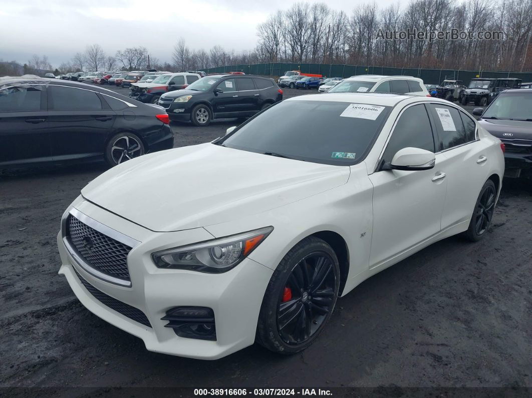 2015 Infiniti Q50 Sport White vin: JN1BV7AR5FM396057