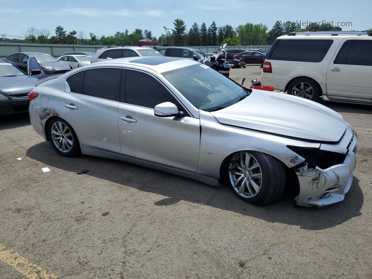 2015 Infiniti Q50 Base Silver vin: JN1BV7AR5FM398763