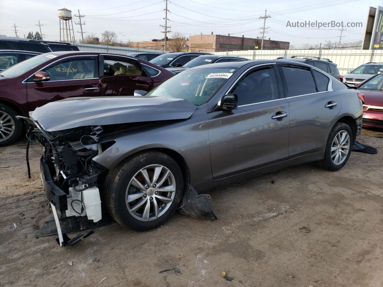 2015 Infiniti Q50 Base Gray vin: JN1BV7AR5FM399721