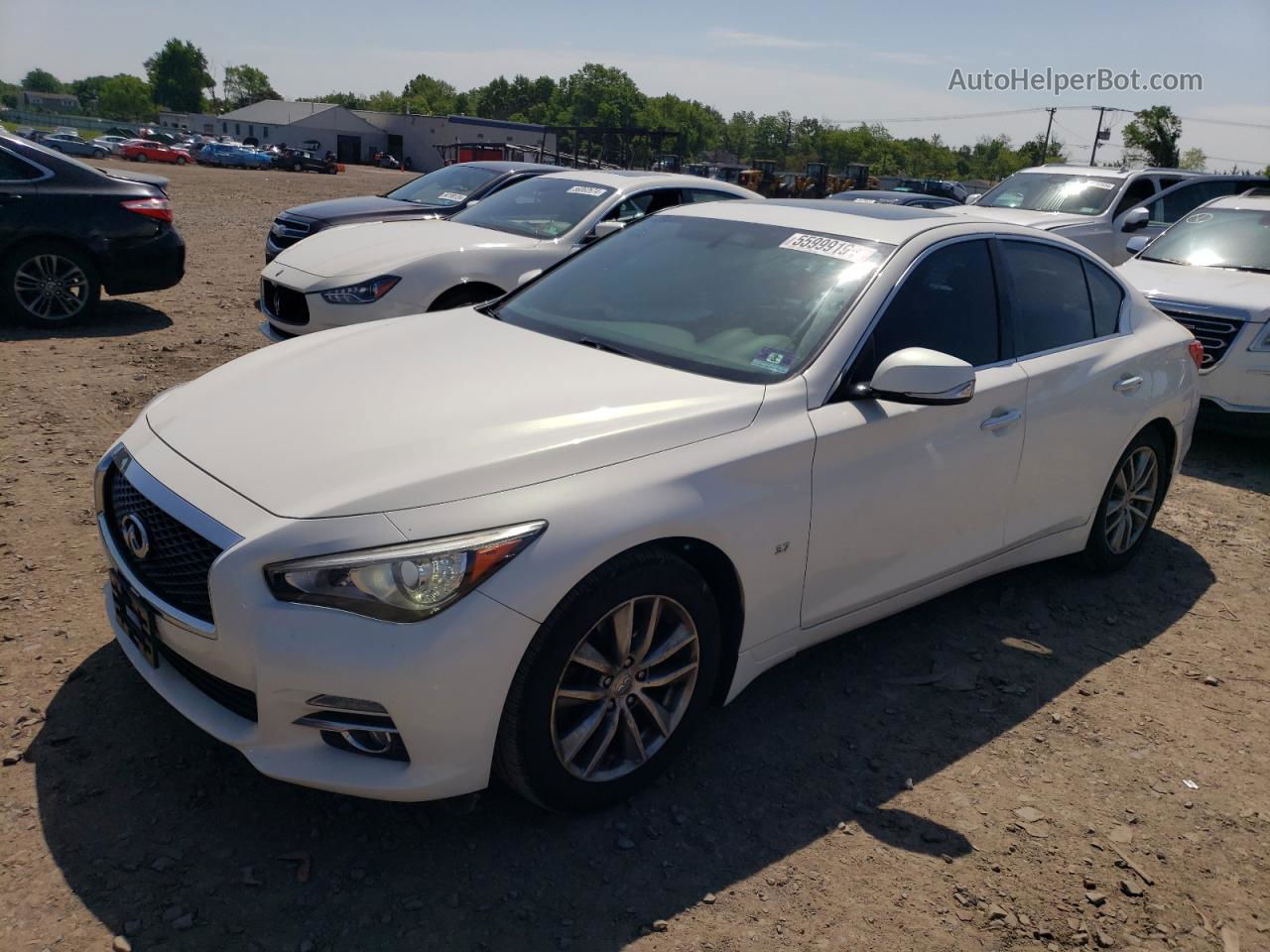 2015 Infiniti Q50 Base White vin: JN1BV7AR5FM407087