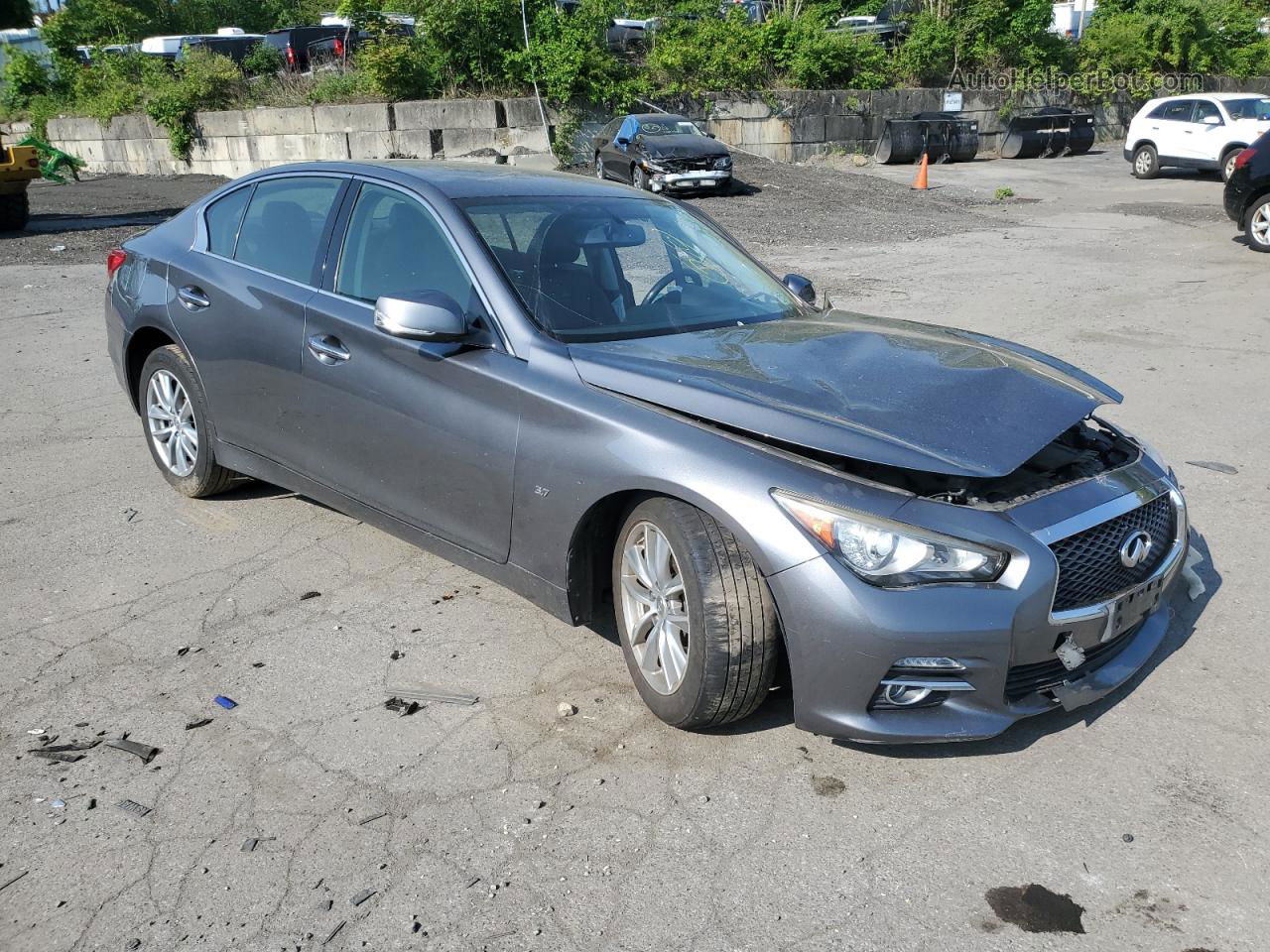 2014 Infiniti Q50 Base Gray vin: JN1BV7AR6EM682417