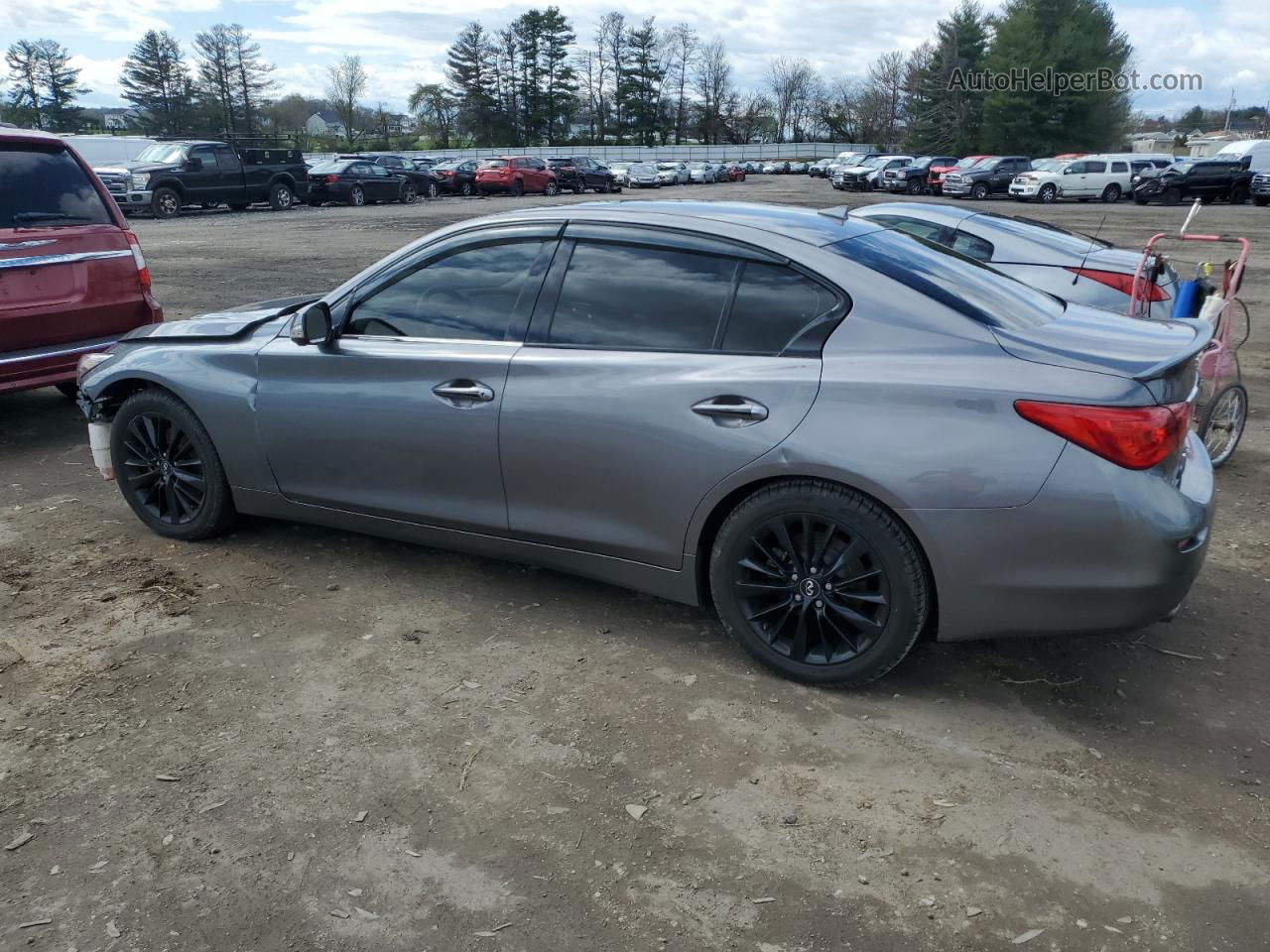 2014 Infiniti Q50 Base Gray vin: JN1BV7AR6EM683079