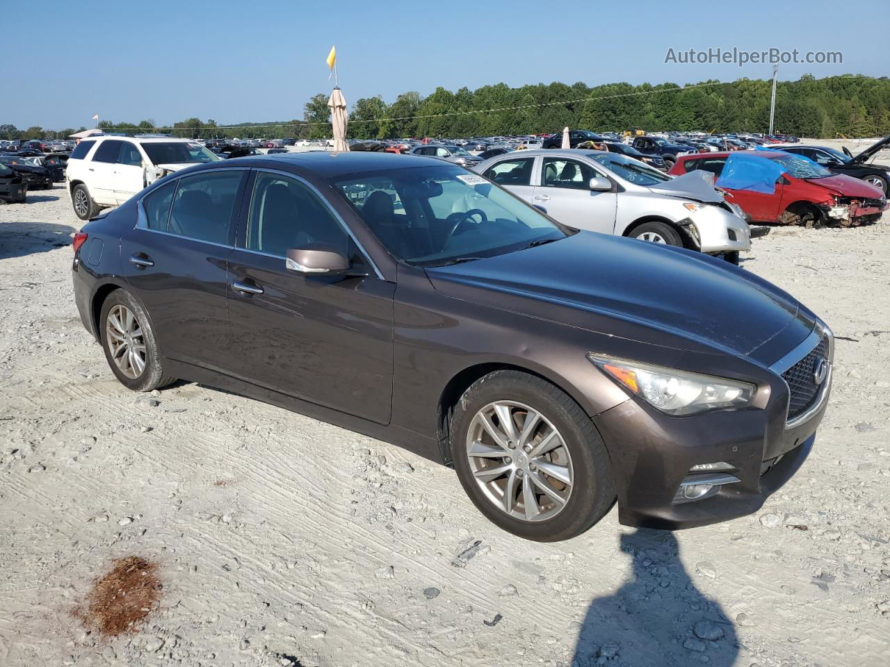 2014 Infiniti Q50 Base Brown vin: JN1BV7AR6EM688587