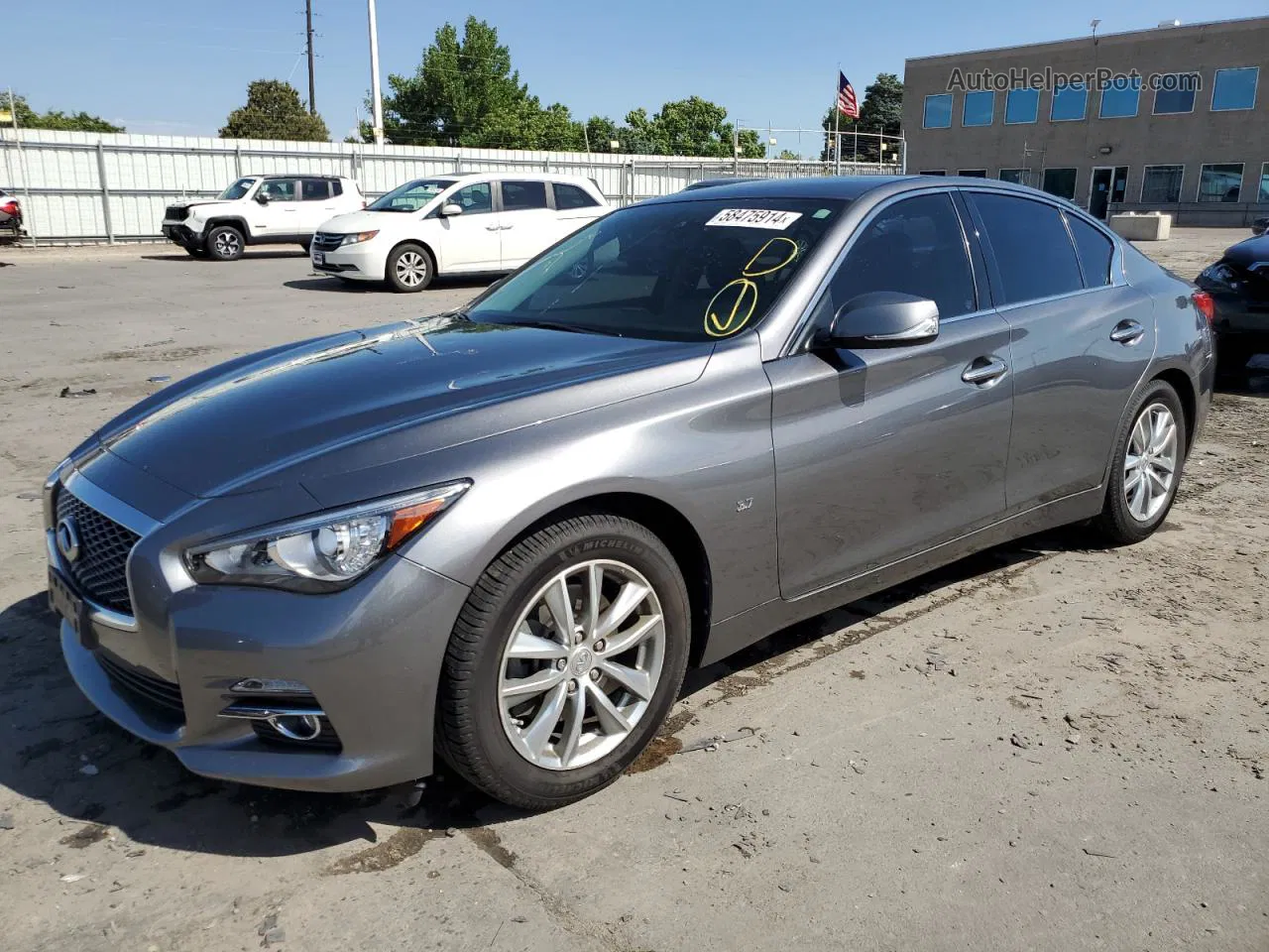 2014 Infiniti Q50 Base Gray vin: JN1BV7AR6EM694180