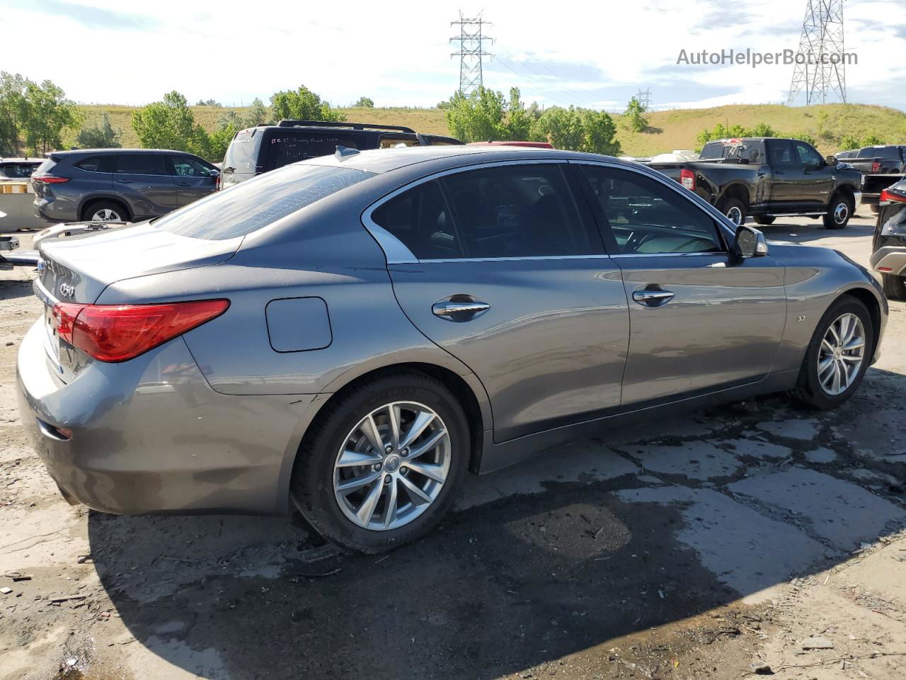 2014 Infiniti Q50 Base Gray vin: JN1BV7AR6EM694180