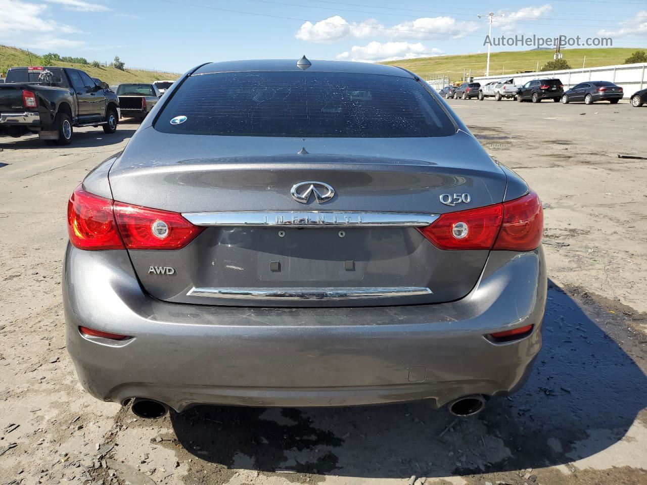 2014 Infiniti Q50 Base Gray vin: JN1BV7AR6EM694180