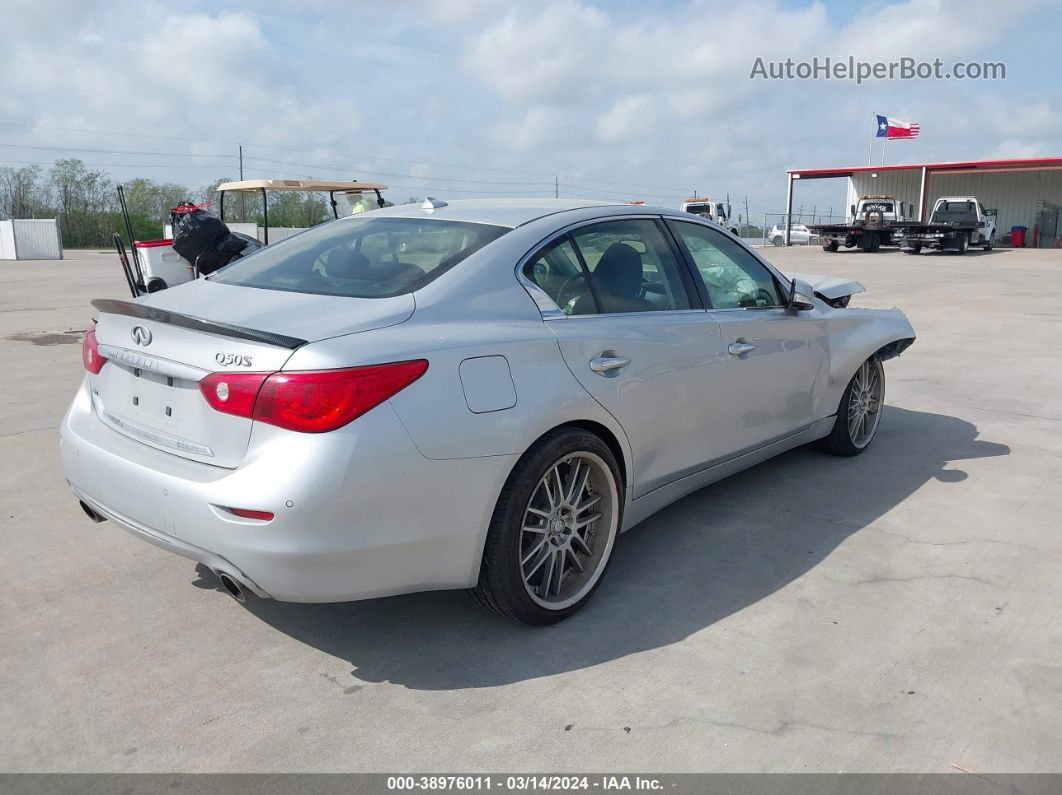 2014 Infiniti Q50 Sport Silver vin: JN1BV7AR6EM698634