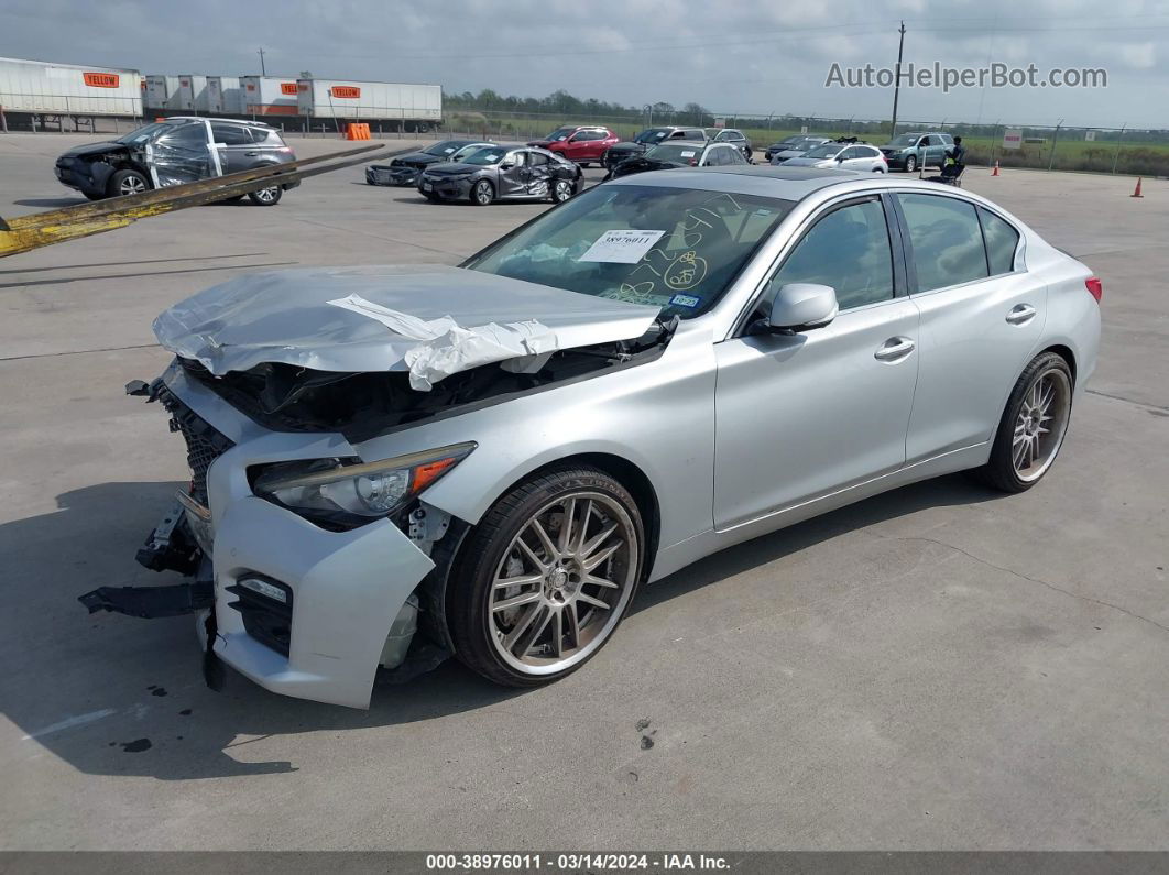 2014 Infiniti Q50 Sport Silver vin: JN1BV7AR6EM698634