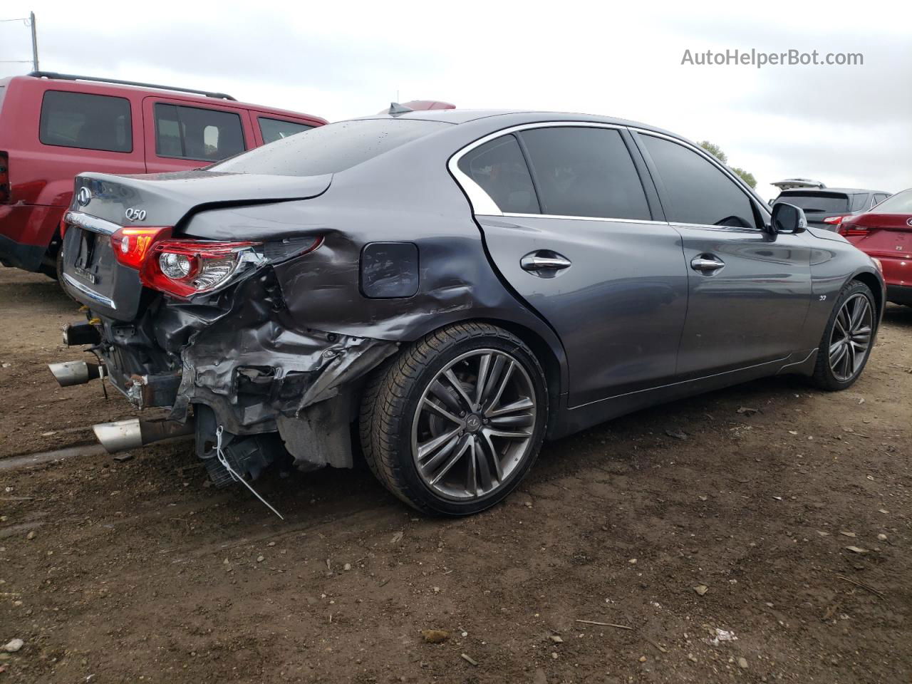 2014 Infiniti Q50 Base Gray vin: JN1BV7AR6EM705016