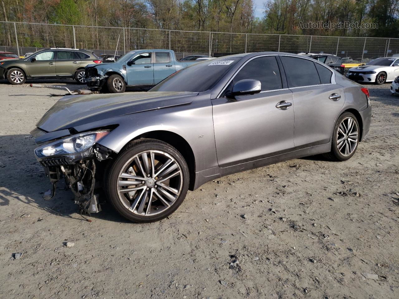 2015 Infiniti Q50 Base Gray vin: JN1BV7AR6FM394477