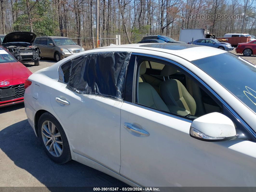 2015 Infiniti Q50 Premium White vin: JN1BV7AR6FM416882