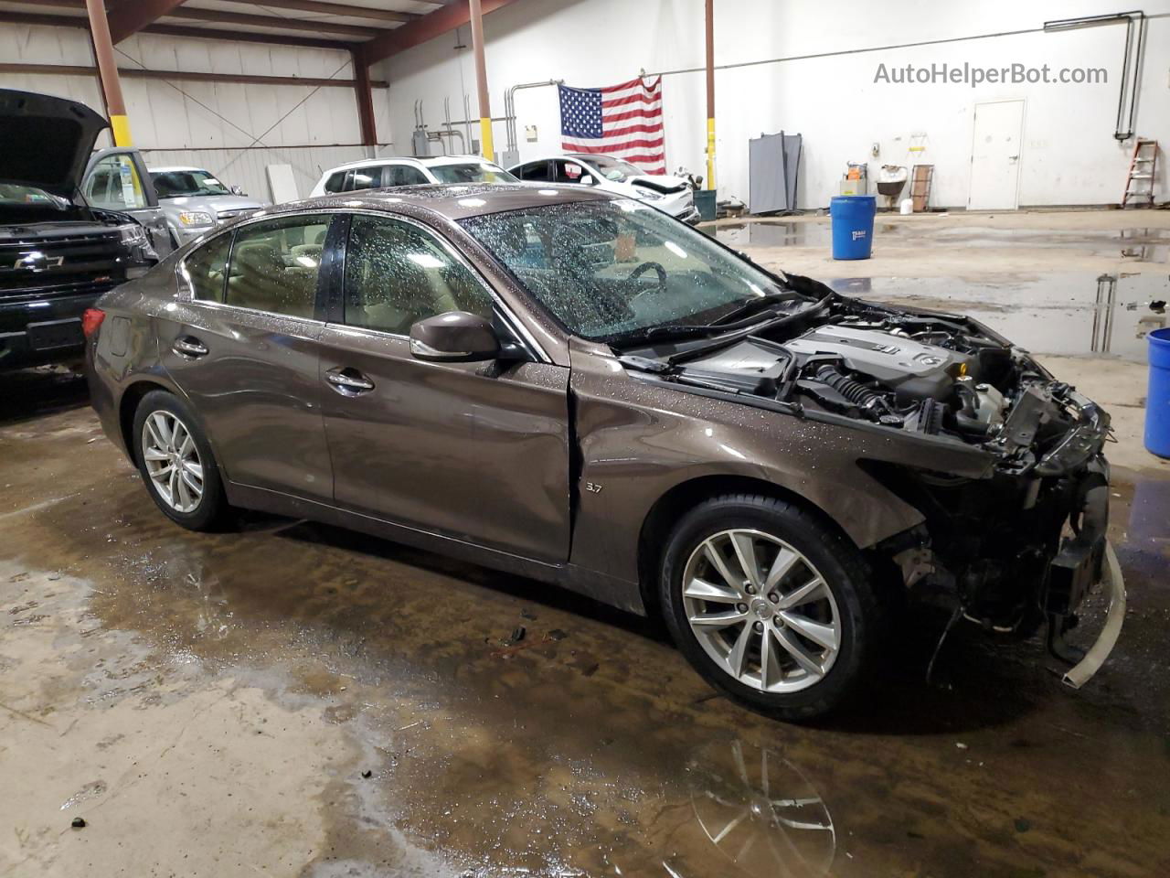 2015 Infiniti Q50 Base Brown vin: JN1BV7AR6FM417790