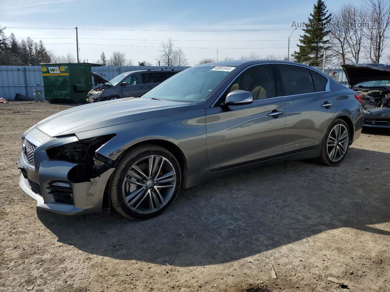 2014 Infiniti Q50 Base Gray vin: JN1BV7AR7EM681678