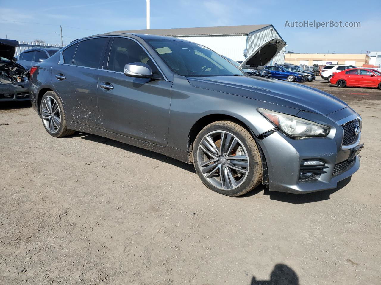 2014 Infiniti Q50 Base Gray vin: JN1BV7AR7EM681678