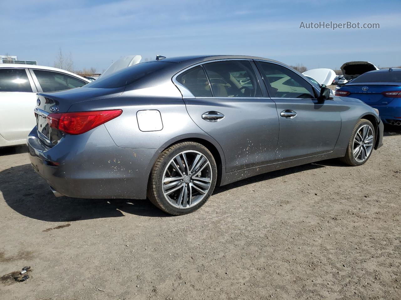 2014 Infiniti Q50 Base Gray vin: JN1BV7AR7EM681678