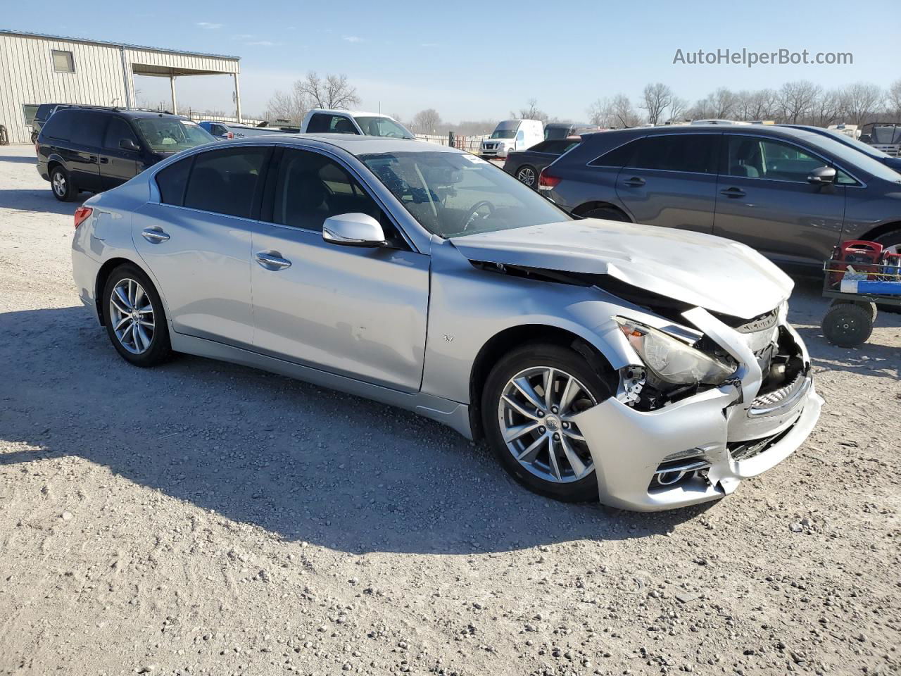 2014 Infiniti Q50 Base Серебряный vin: JN1BV7AR7EM686704