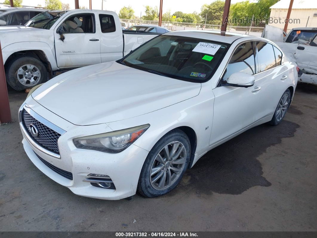 2014 Infiniti Q50 Premium White vin: JN1BV7AR7EM693703