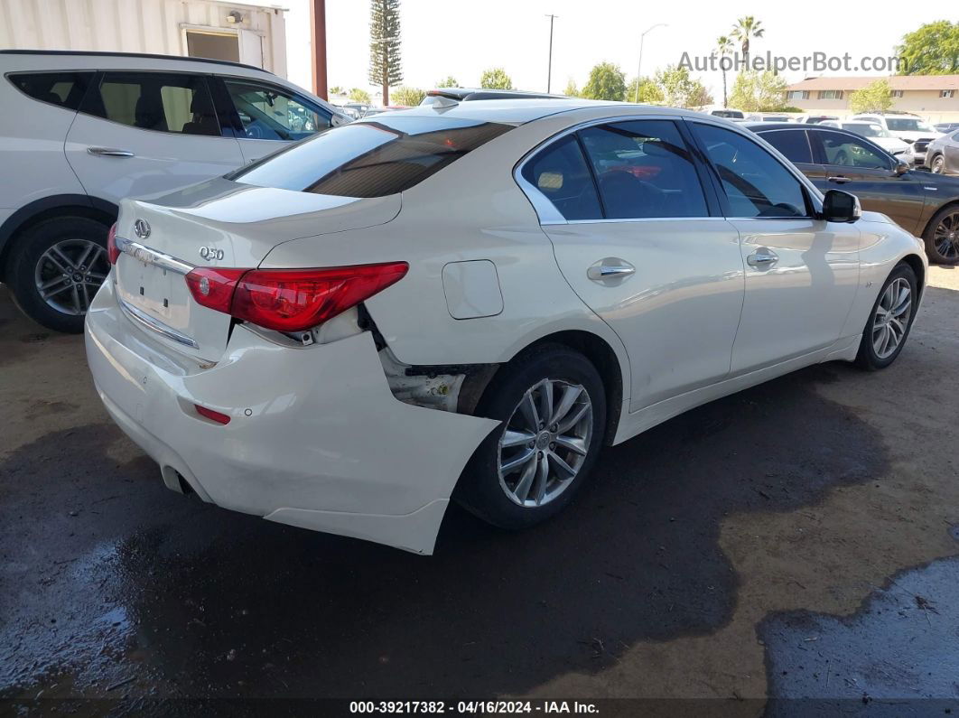 2014 Infiniti Q50 Premium White vin: JN1BV7AR7EM693703