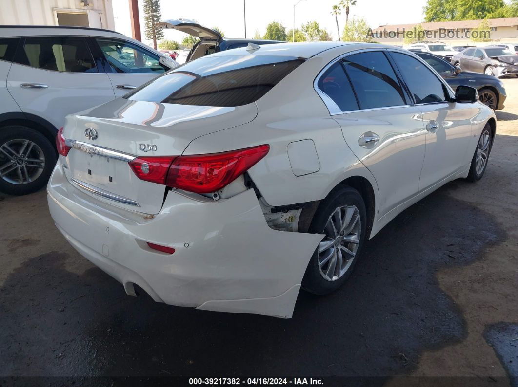 2014 Infiniti Q50 Premium White vin: JN1BV7AR7EM693703