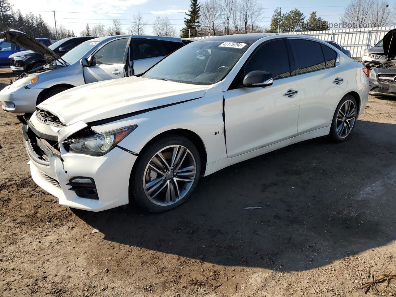 2014 Infiniti Q50 Base Белый vin: JN1BV7AR7EM701752