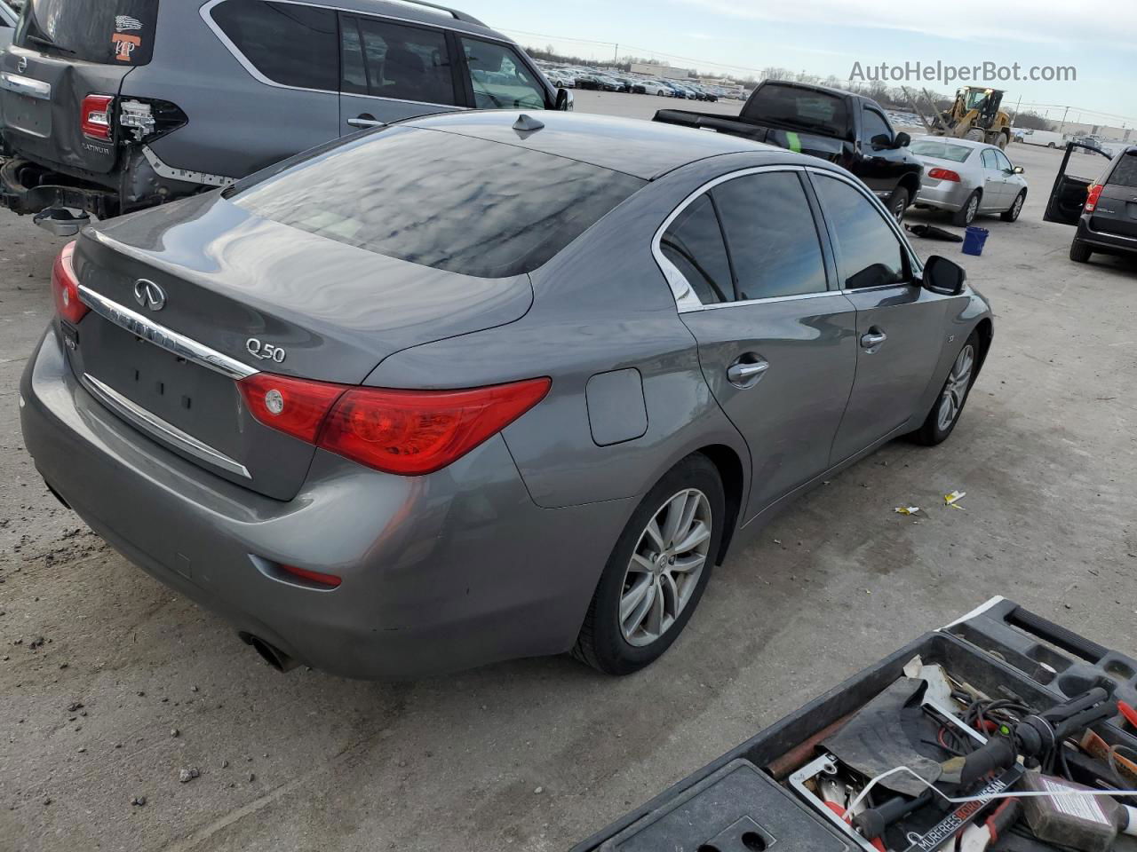 2014 Infiniti Q50 Base Gray vin: JN1BV7AR7EM703288