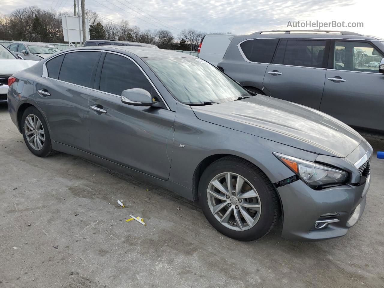 2014 Infiniti Q50 Base Gray vin: JN1BV7AR7EM703288