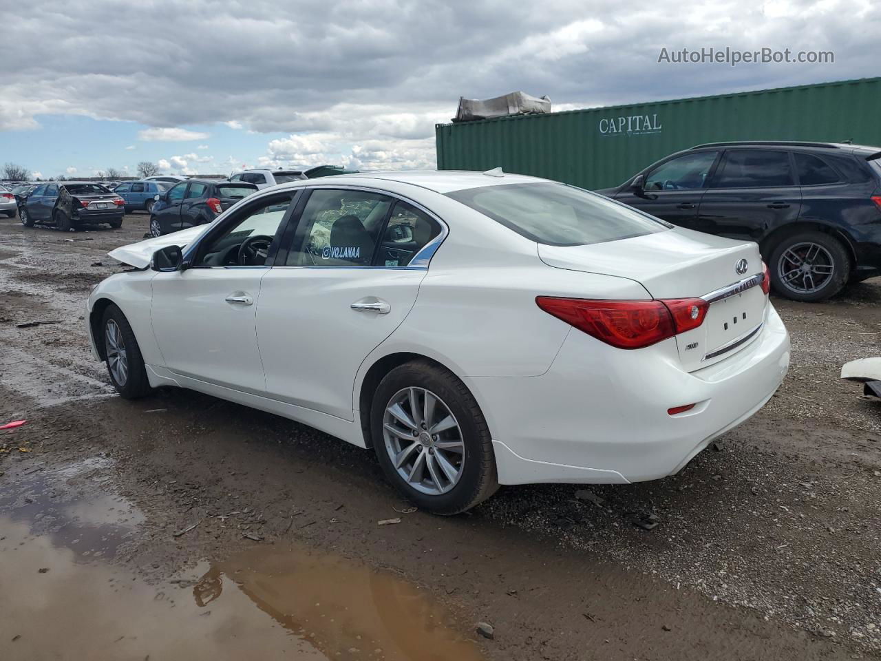 2015 Infiniti Q50 Base White vin: JN1BV7AR7FM392155