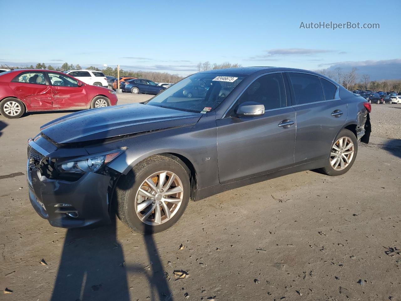 2015 Infiniti Q50 Base Gray vin: JN1BV7AR7FM419631