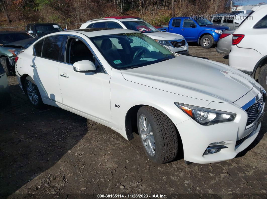 2015 Infiniti Q50 Premium White vin: JN1BV7AR7FM421167