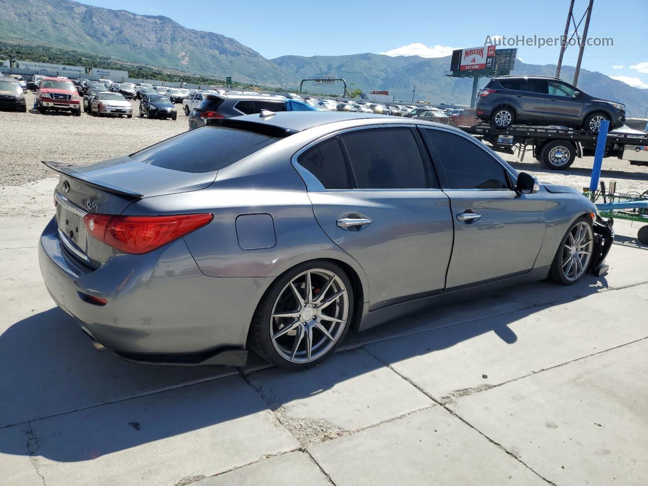 2014 Infiniti Q50 Base Charcoal vin: JN1BV7AR8EM682502