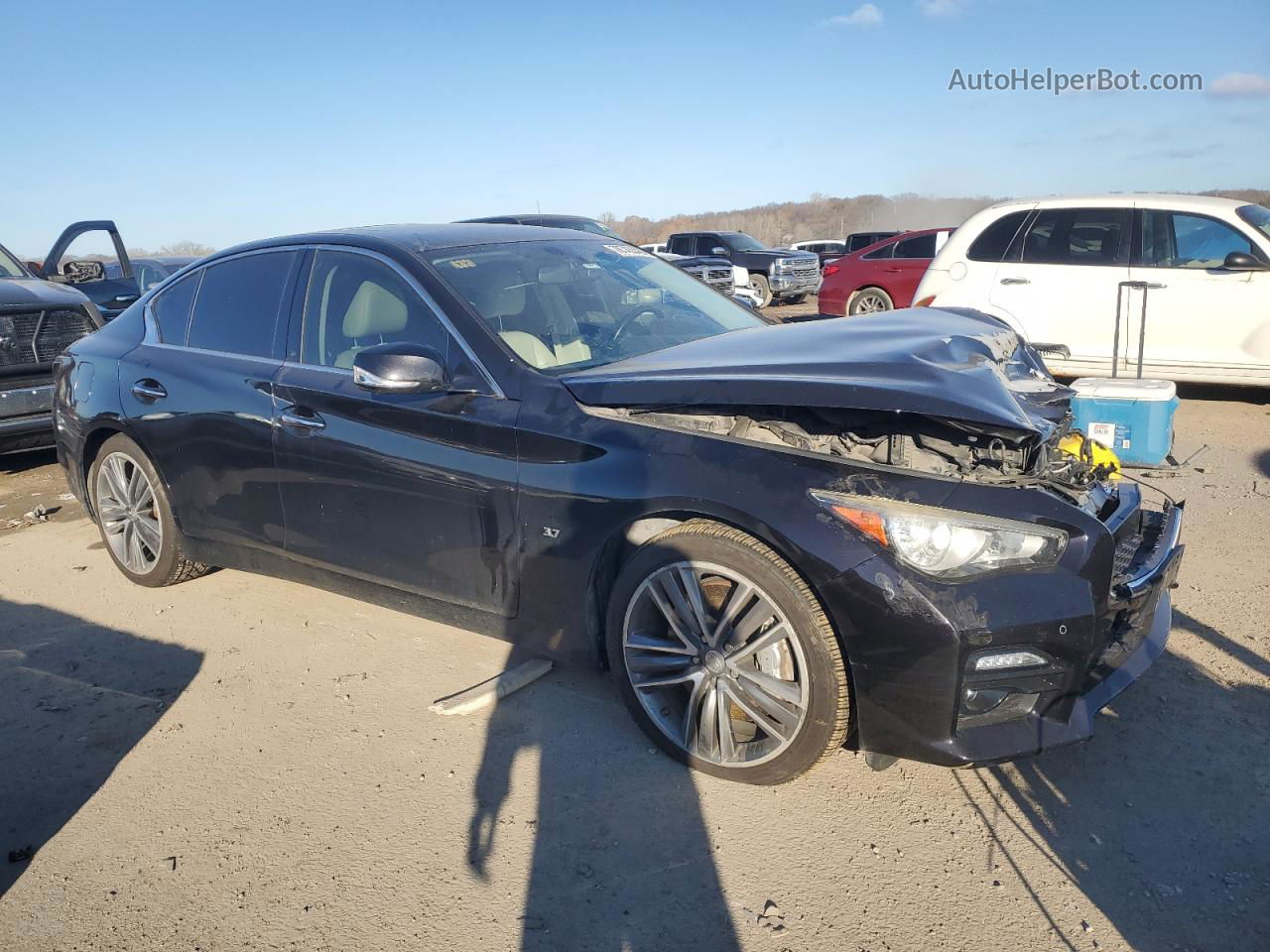 2014 Infiniti Q50 Base Черный vin: JN1BV7AR8EM698473