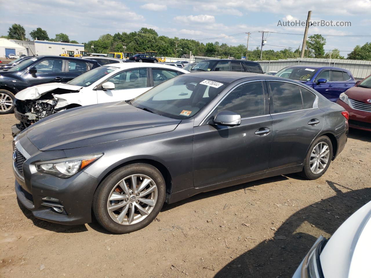 2015 Infiniti Q50 Base Gray vin: JN1BV7AR8FM396487