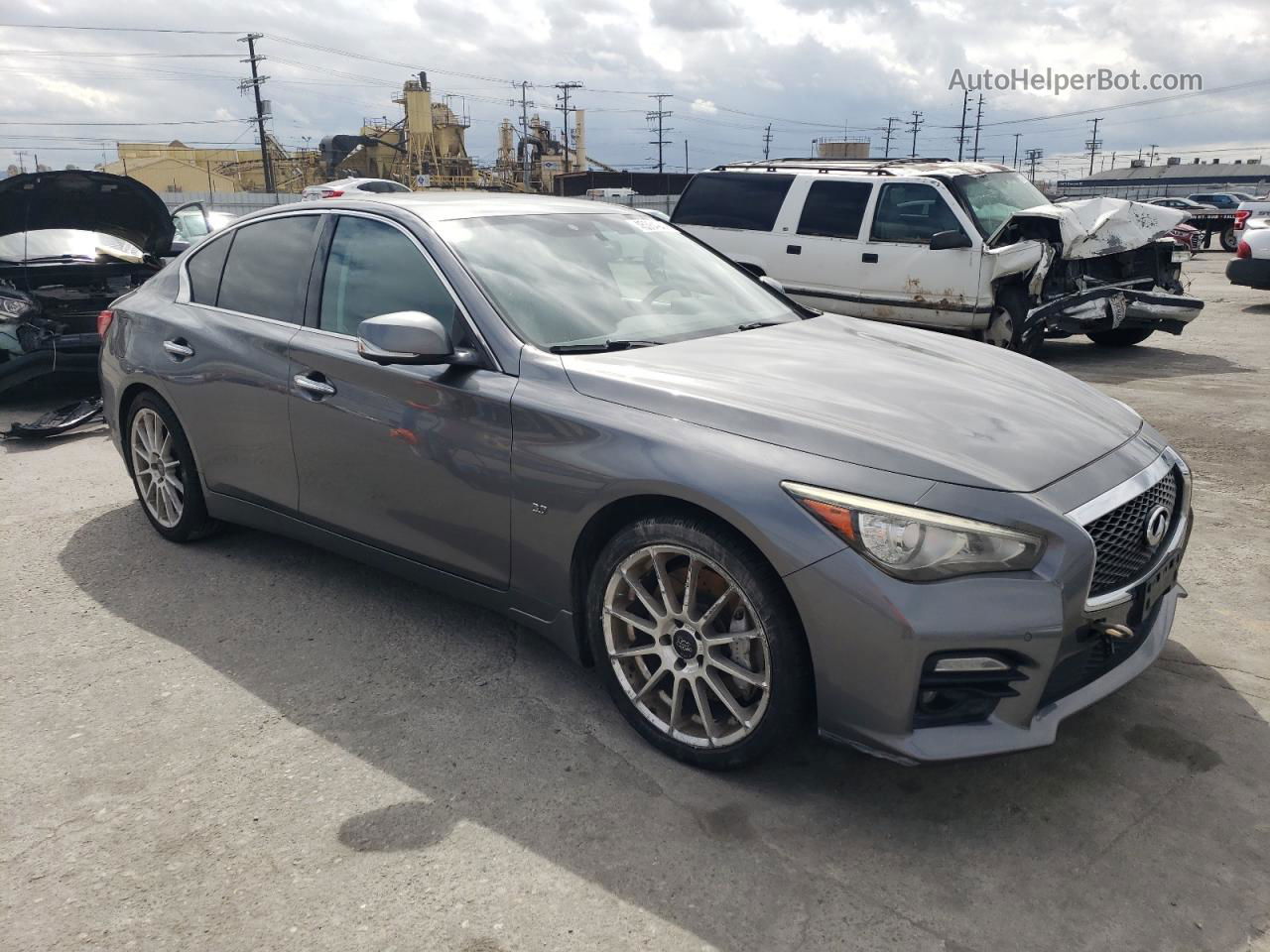 2015 Infiniti Q50 Base Gray vin: JN1BV7AR8FM402370