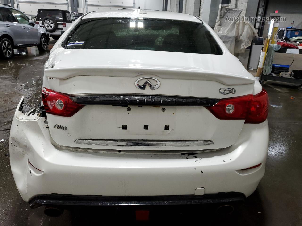 2015 Infiniti Q50 Base White vin: JN1BV7AR8FM419699