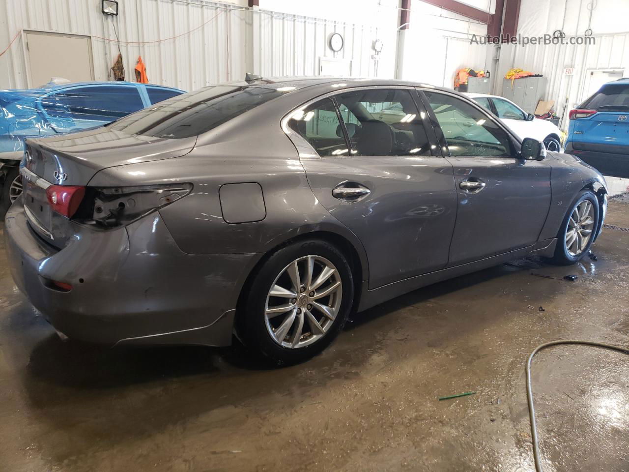 2014 Infiniti Q50 Base Gray vin: JN1BV7AR9EM695419