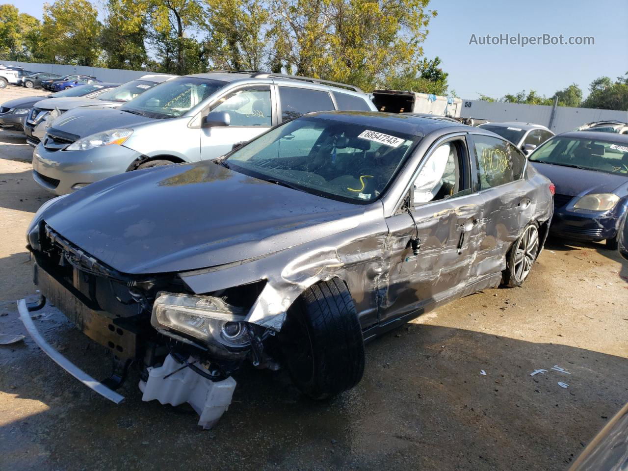 2014 Infiniti Q50 Base Gray vin: JN1BV7AR9EM703003