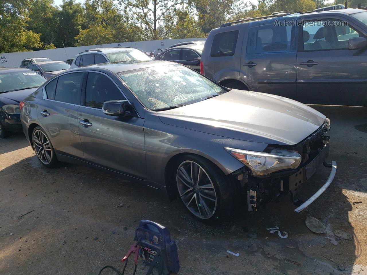 2014 Infiniti Q50 Base Gray vin: JN1BV7AR9EM703003