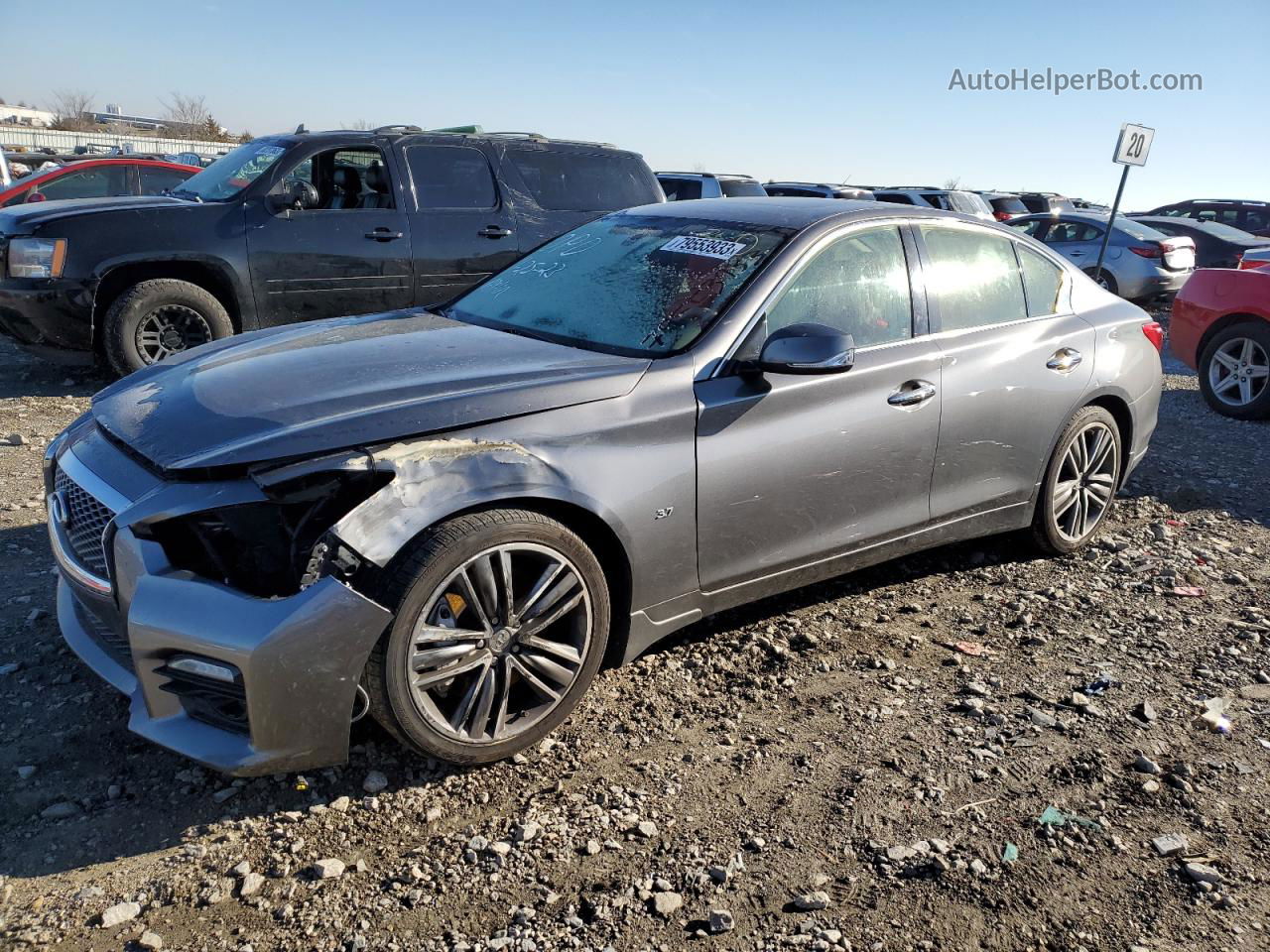 2015 Infiniti Q50 Base Gray vin: JN1BV7AR9FM397700