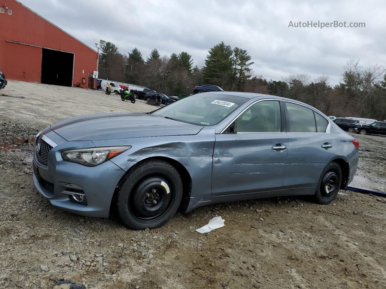 2014 Infiniti Q50 Base Blue vin: JN1BV7ARXEM690990