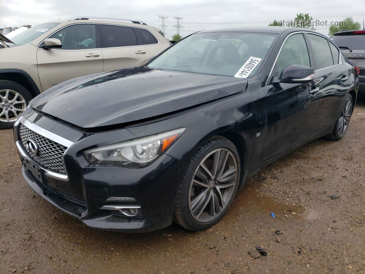 2014 Infiniti Q50 Base Black vin: JN1BV7ARXEM705486