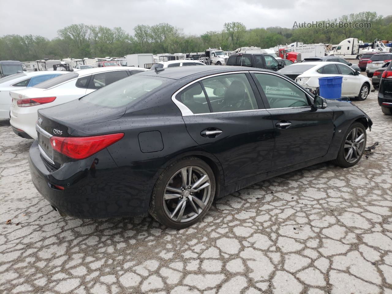 2014 Infiniti Q50 Base Black vin: JN1BV7ARXEM705620