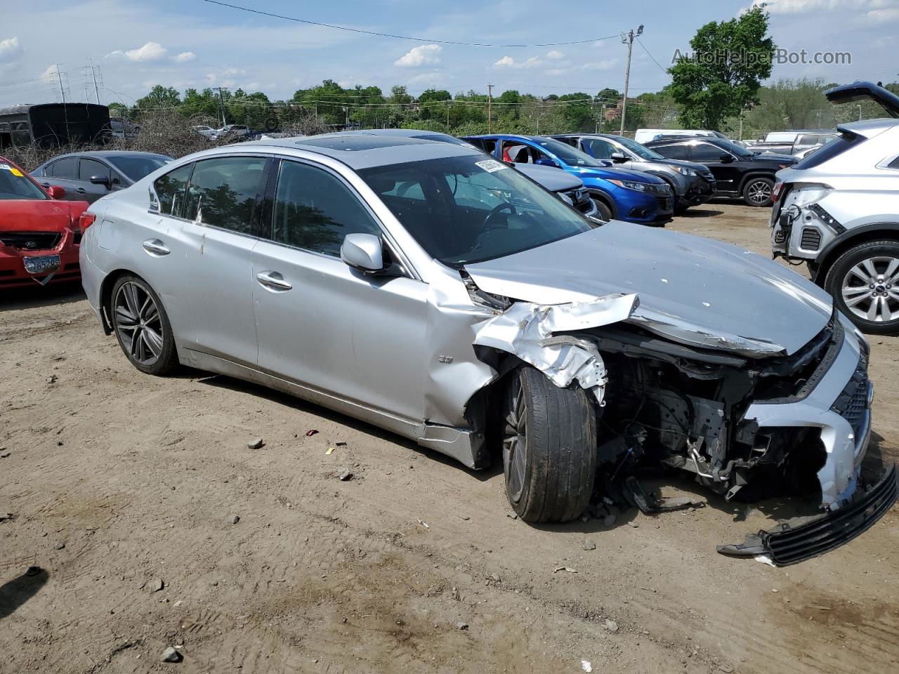 2015 Infiniti Q50 Base Silver vin: JN1BV7ARXFM397480