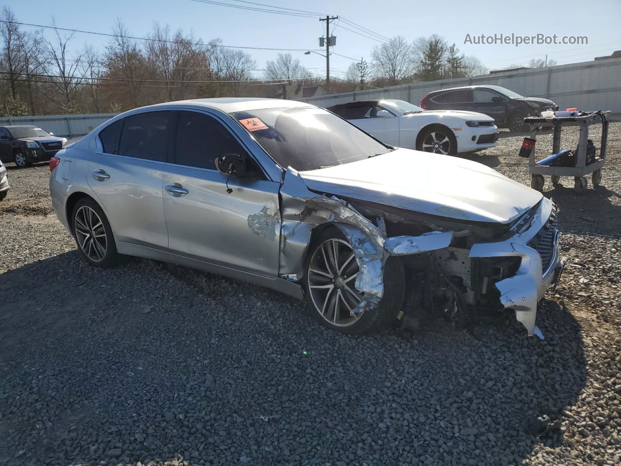 2015 Infiniti Q50 Base Silver vin: JN1BV7ARXFM402662