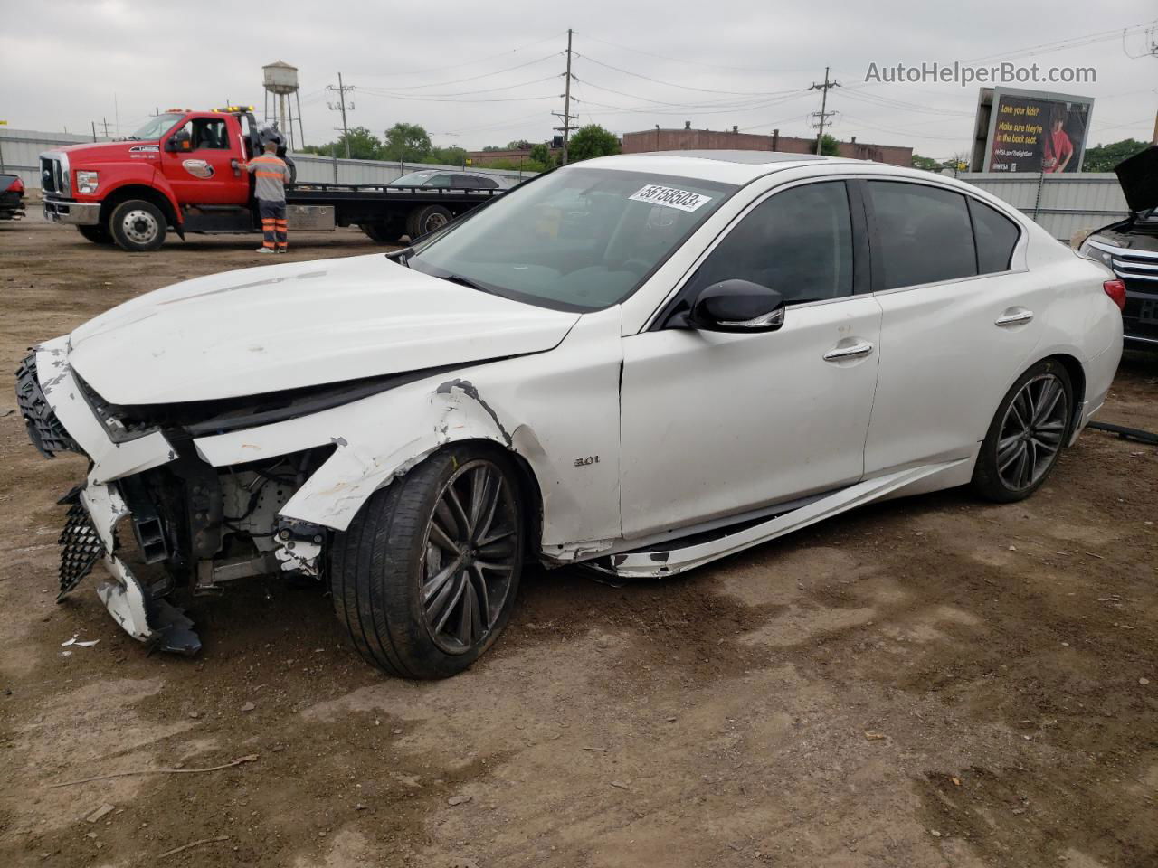 2015 Infiniti Q50 Base Белый vin: JN1BV7ARXFM415704