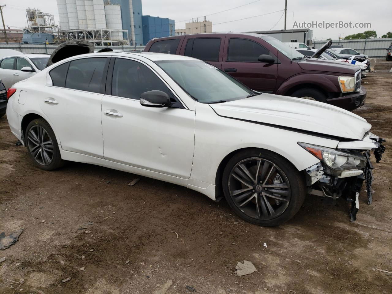 2015 Infiniti Q50 Base White vin: JN1BV7ARXFM415704