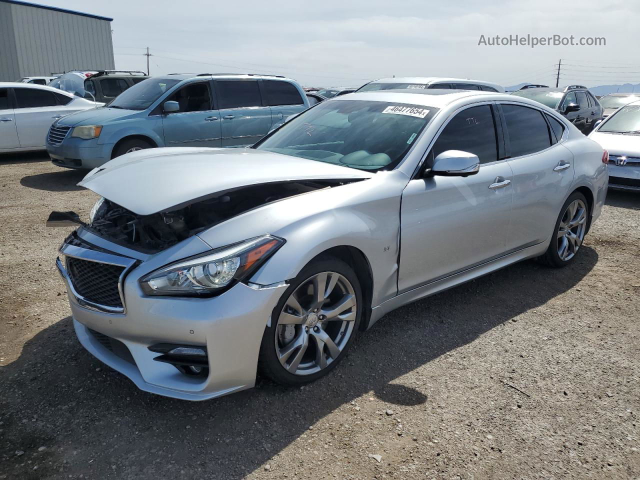 2016 Infiniti Q70 3.7 Серебряный vin: JN1BY1AP4GM221223