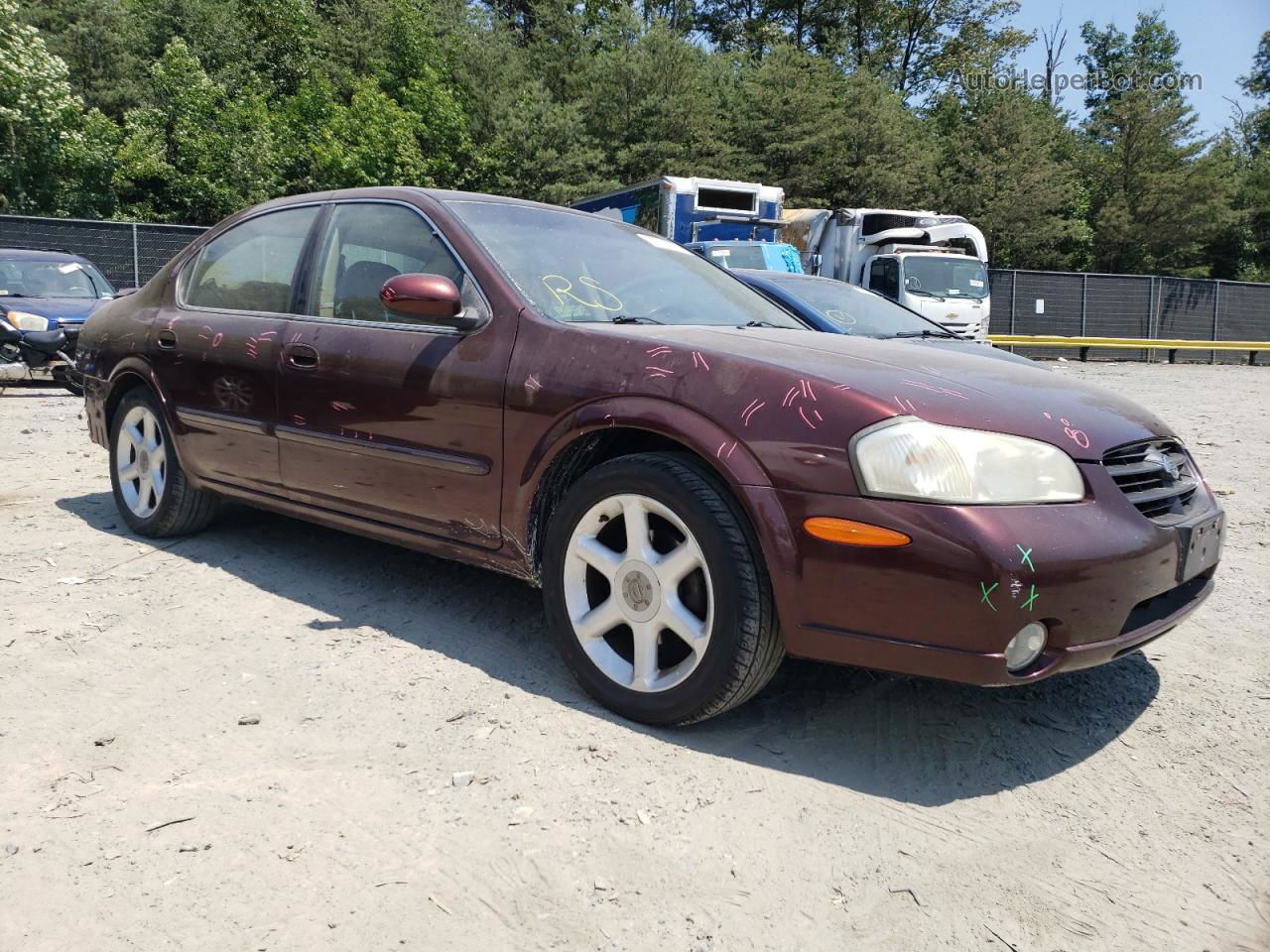 2000 Nissan Maxima Gle Maroon vin: JN1CA31A5YT024567